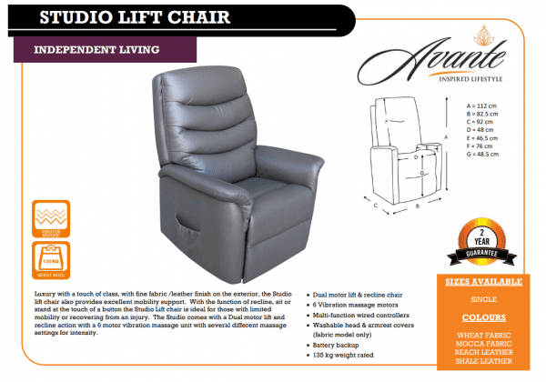 Studio Fabric Massage Lift Chair - Image 2